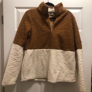 FINAL PRICE Colorblock Teddy Bear Sherpa Pullover
